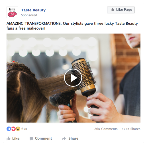 Facebook video ad.
