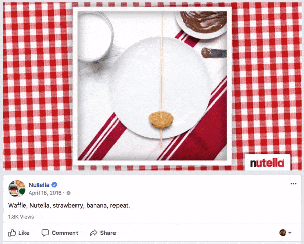 Nutella’s Facebook videos give users reciipe ideas.