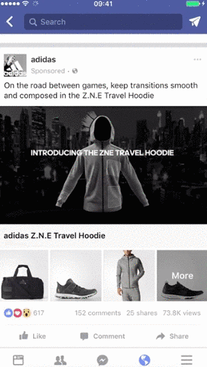 Facebook Collection Ad Example - Adidas