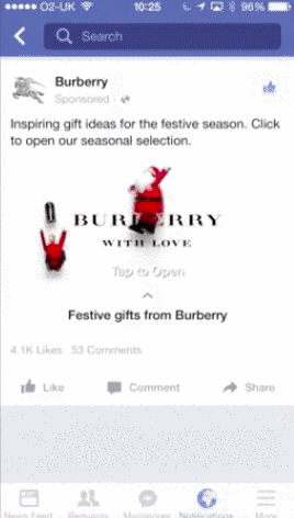 Facebook Canvas Ad Example - Burberry