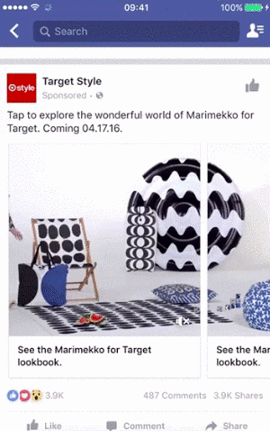 Facebook Carousel Ad Example - Target
