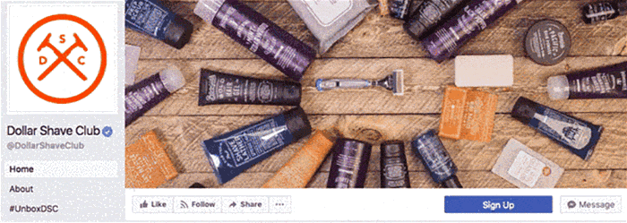 Dollar Shave Club employs a cinemagraph cover photo on Facebook to create a mesmerizing visual.