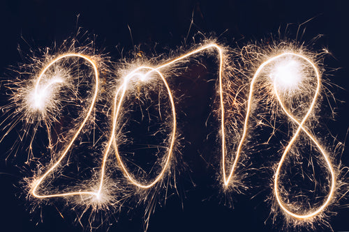 2018 new year sparkler writing