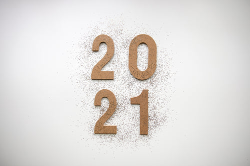 2021 wooden numbers with glitter