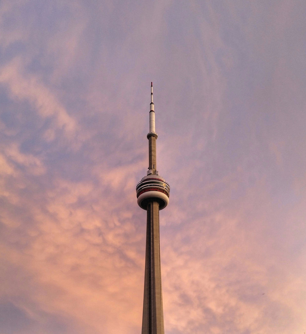 cn tower pink sunset