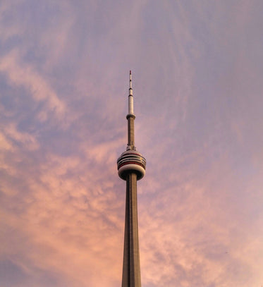 cn tower pink sunset