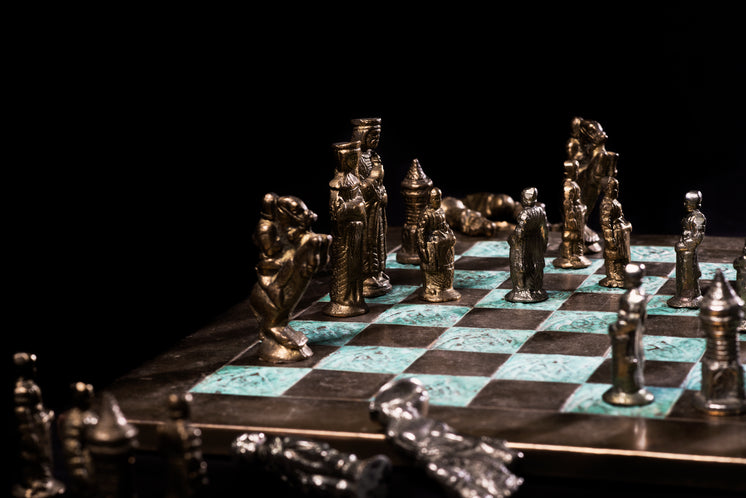 A Beautiful Chess Set Mid-Game