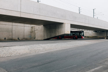 a bus leaves the station