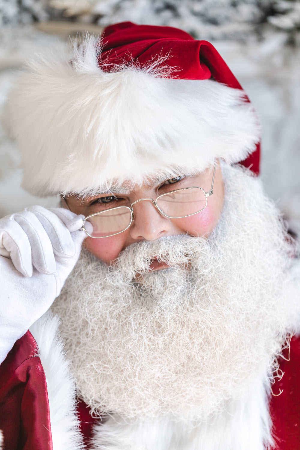 a close-up of santa's face