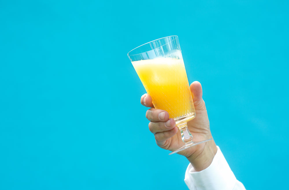 a cold glass of orange juice