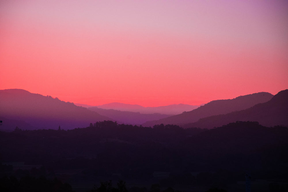 a colorful sunset in the mountains