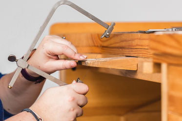 a coping saw and work bench