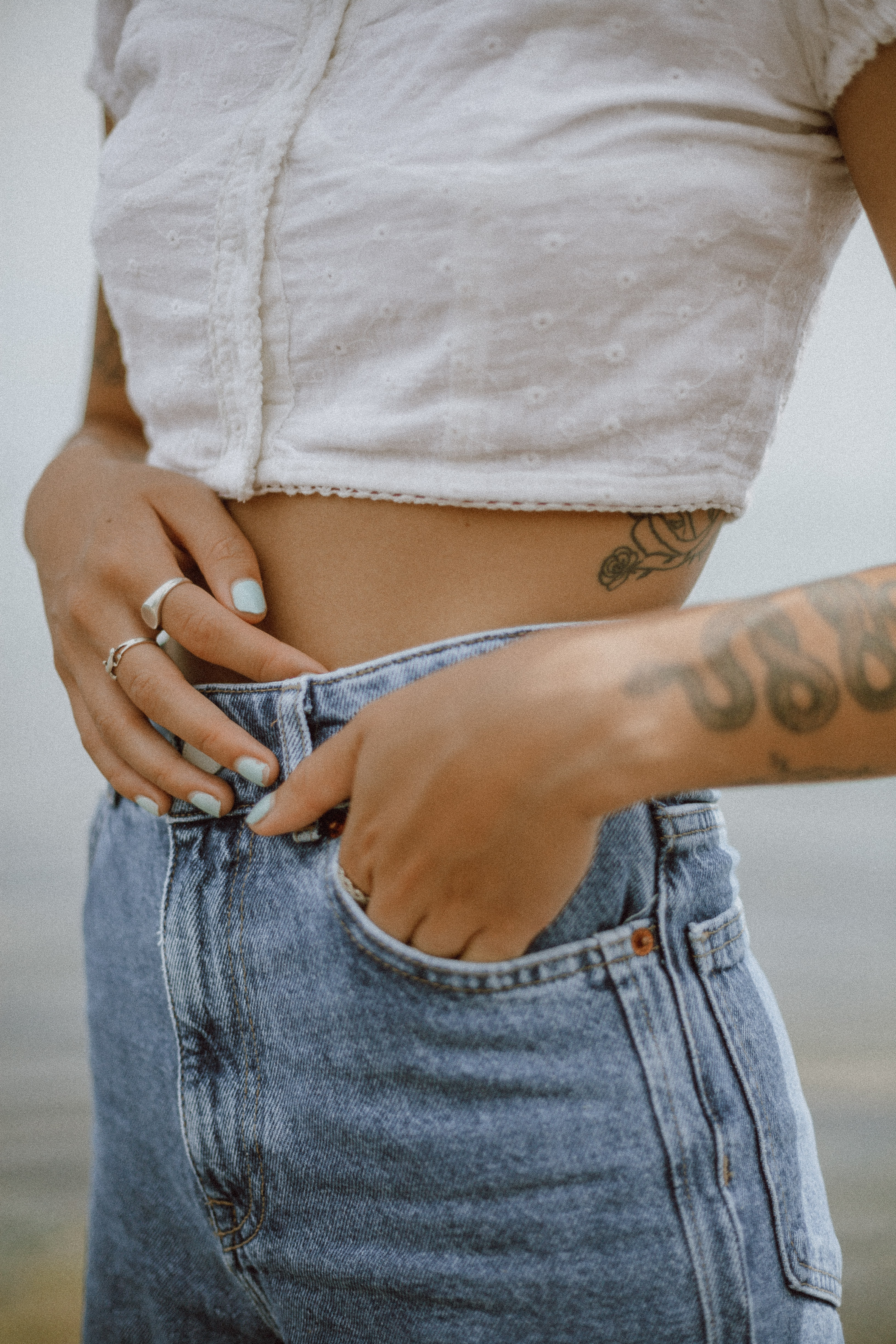 Blue Jeans and Crop Top Pose
