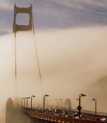 a foggy golden gate