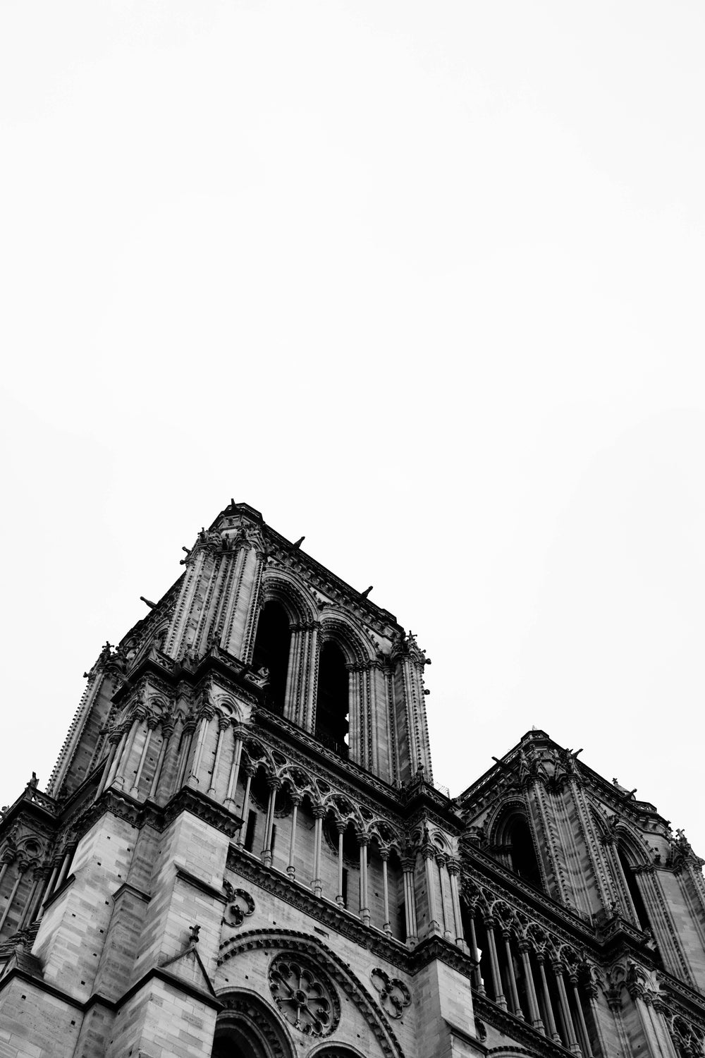 a gothic cathedral in black and white