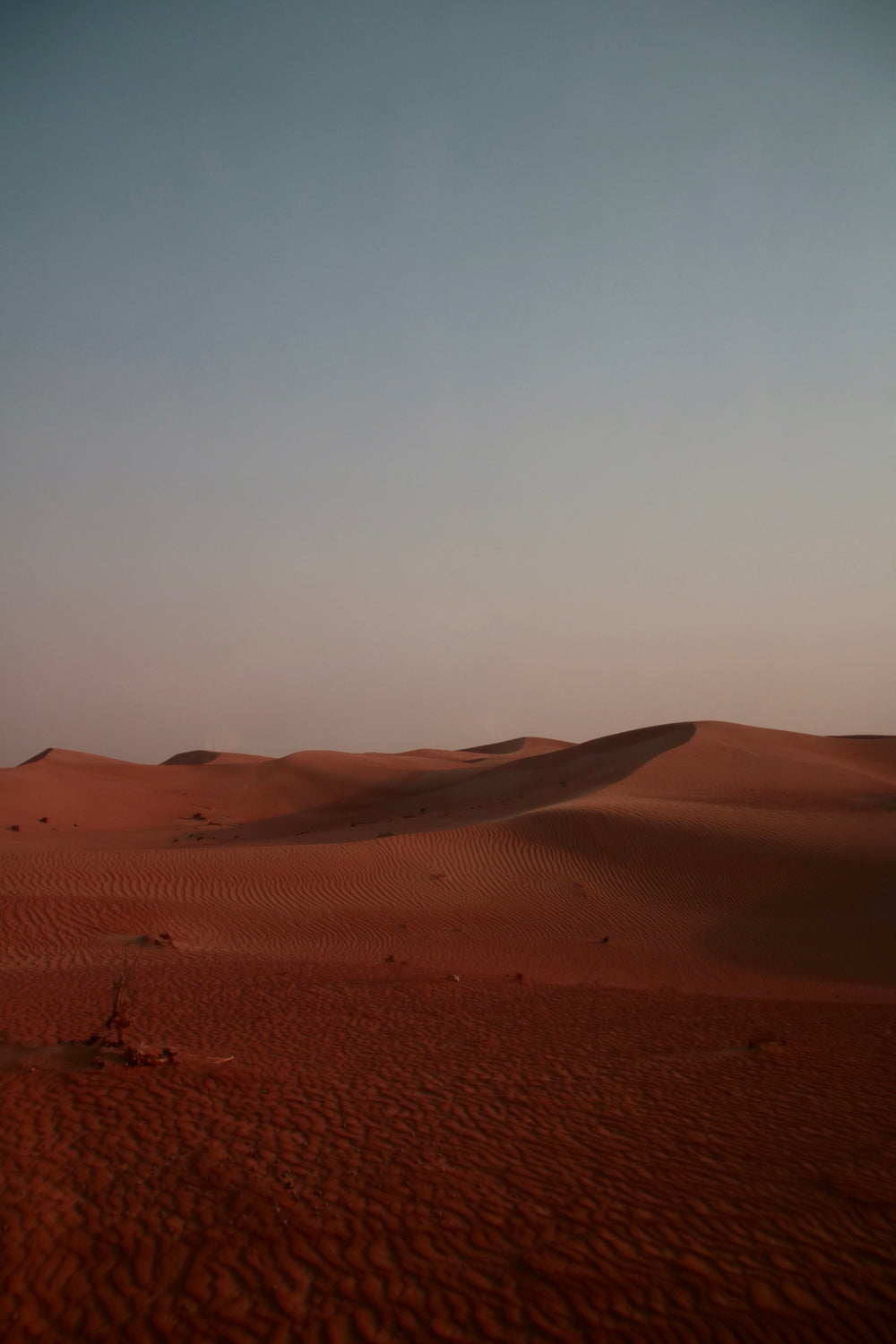 a landscape of rust colored sand dunes