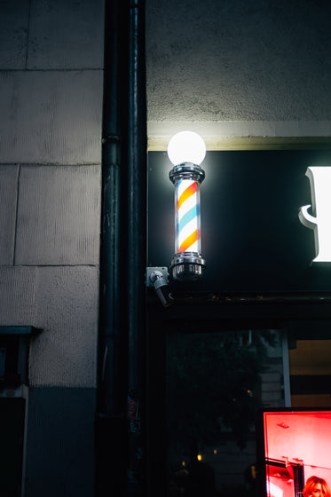 a lite up barbers pole