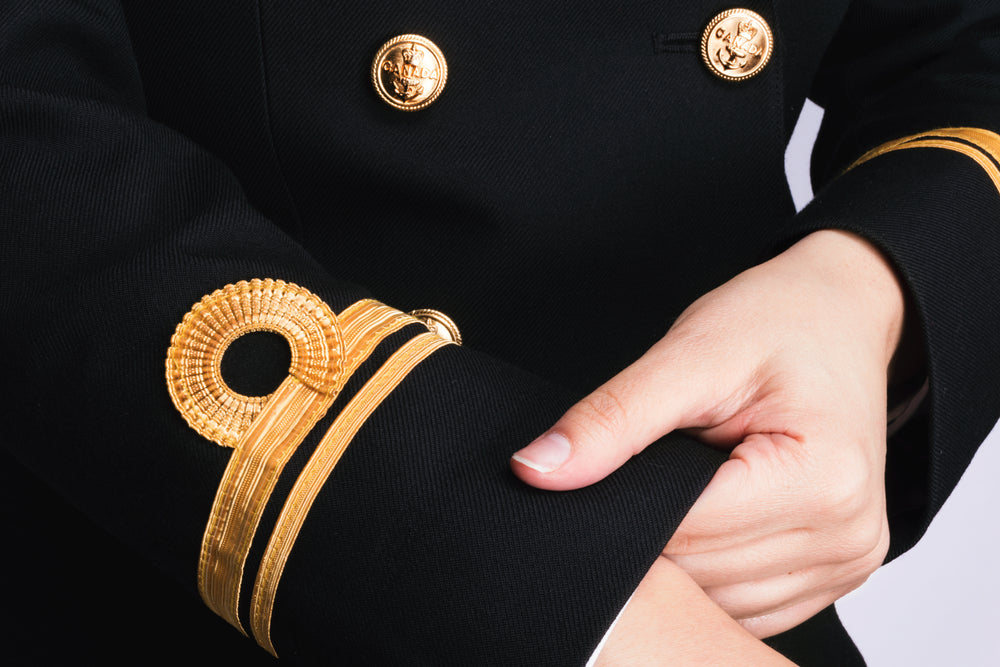 a person adjusts the cuffs on their uniform