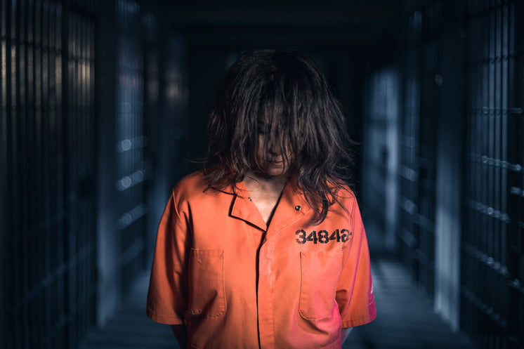 A Prisoner Standing In Orange Jumpsuit