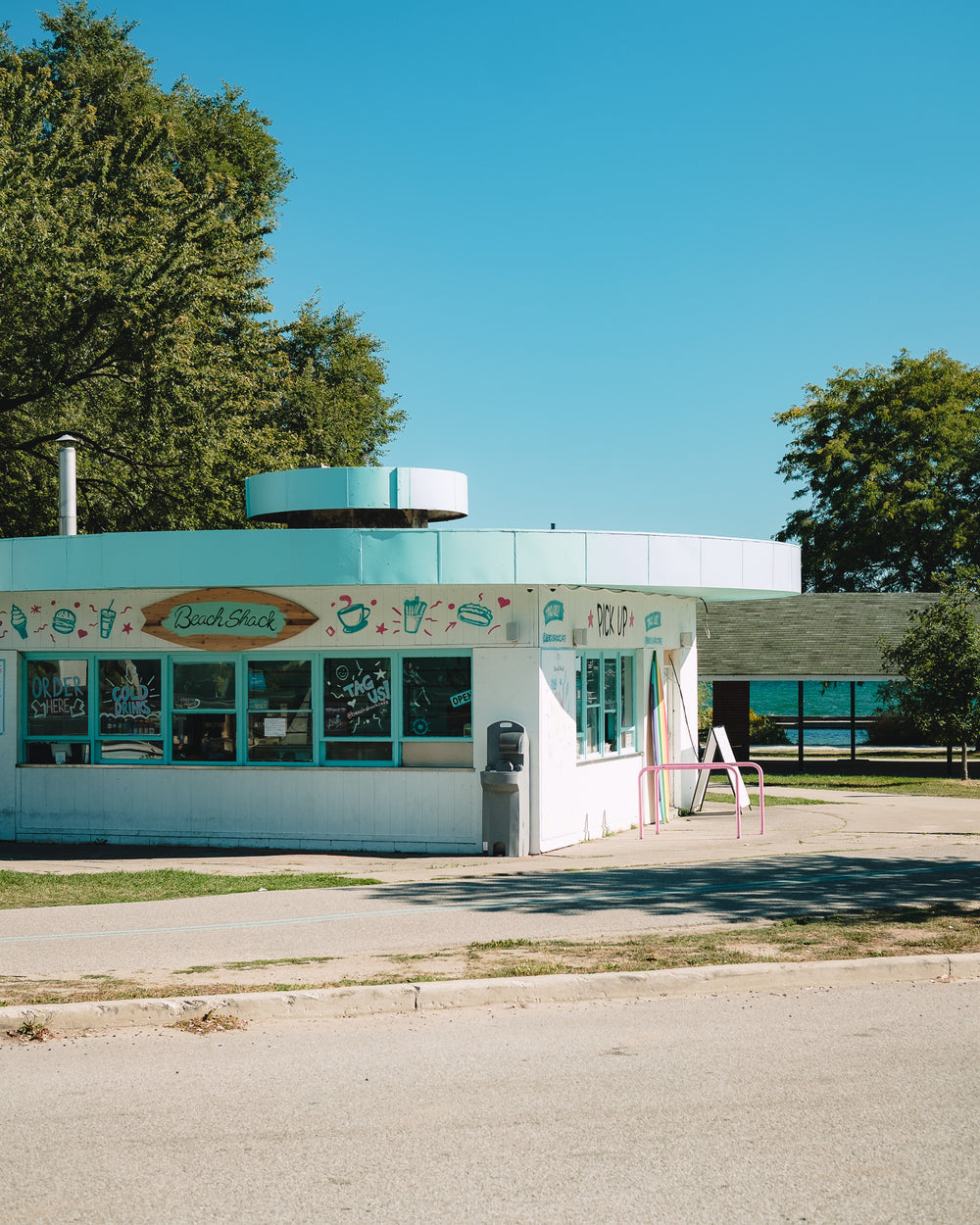 a restaurant by the water