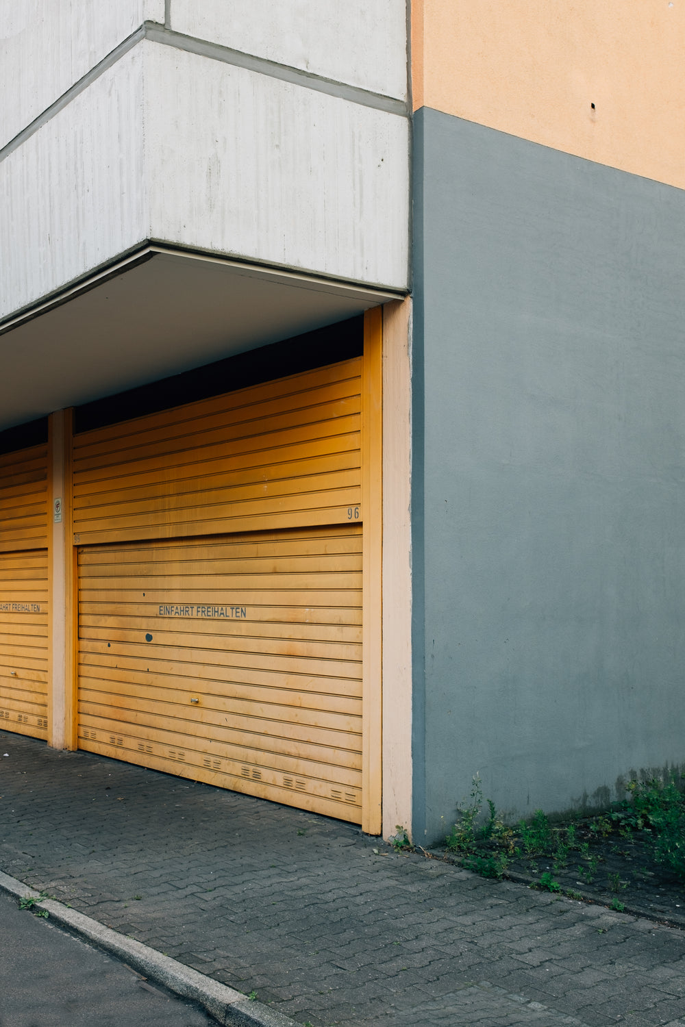 a symmetrical photo of a garage