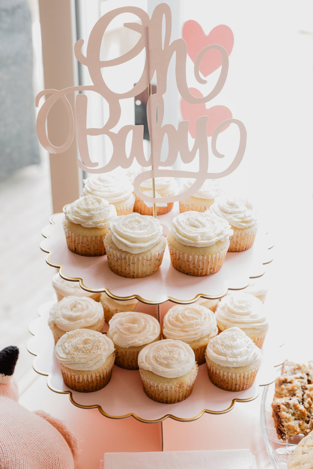 a tower of cupcakes