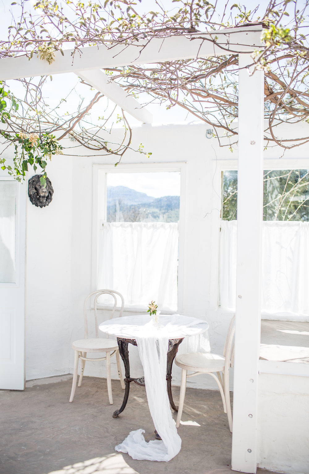 a white wedding waiting room