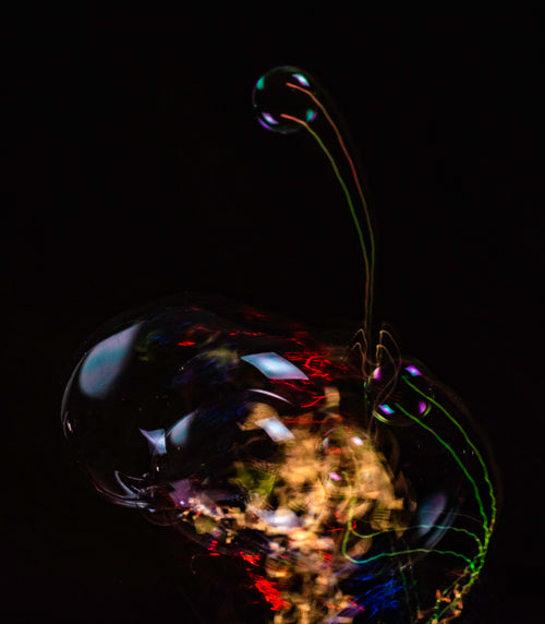 abstract soap bubble light streaks