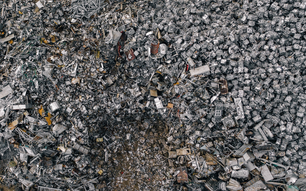 aerial view of metal recycling facility