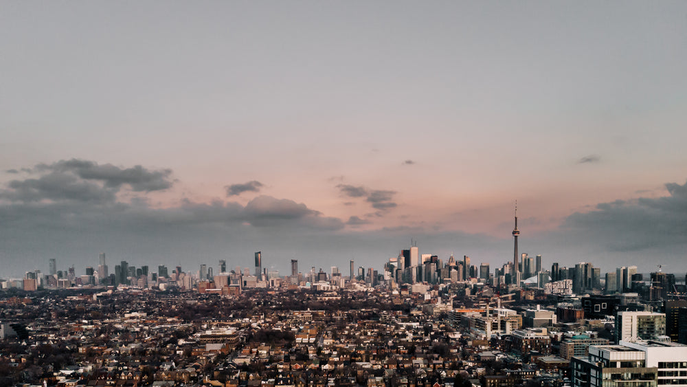 aerial view of toronto skyline