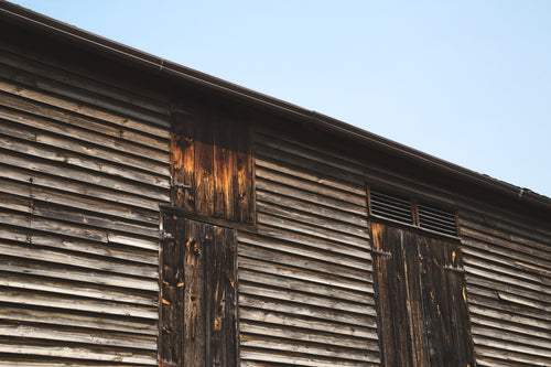 aged wood barn