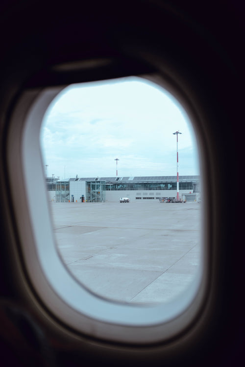 airport through plane window