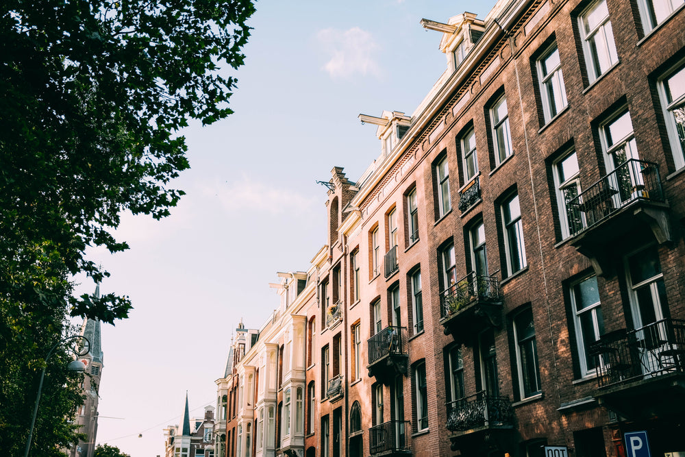 amsterdam street in the sun