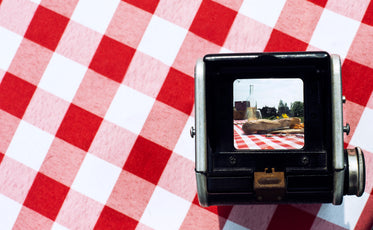 antique camera shooting picnic