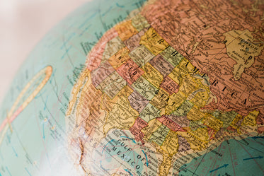 antique globe north america