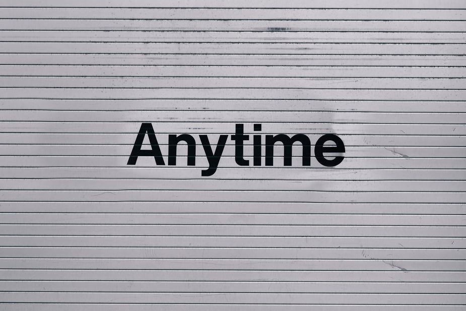 Browse Free HD Images of Anytime Sign On Wall