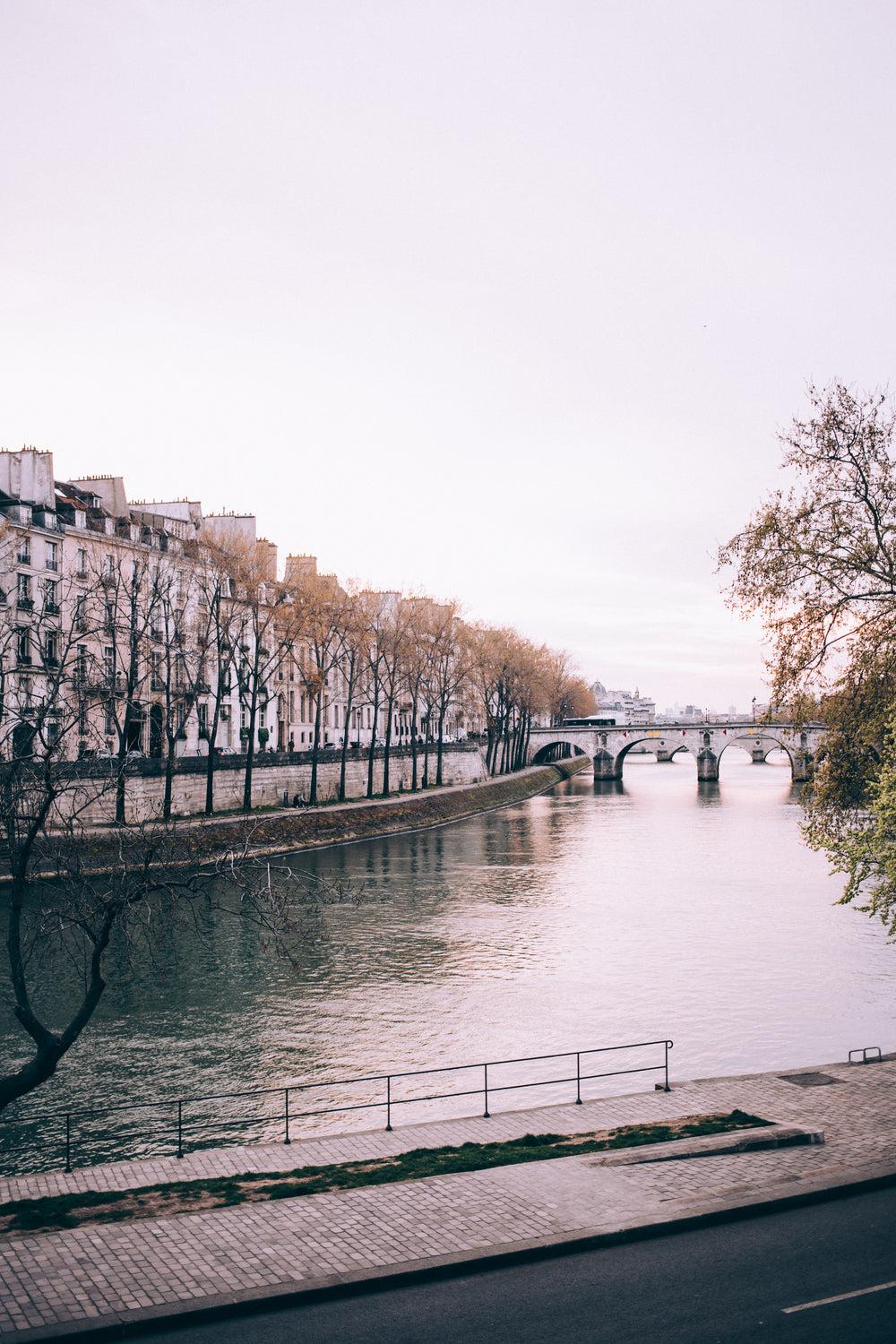 arched bridges over city river