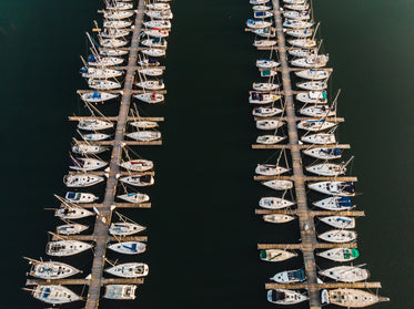 arial view of docked boats at marina