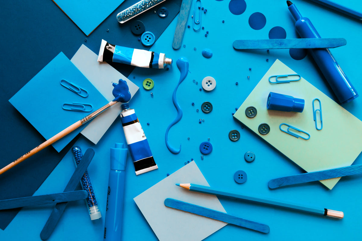 arts & crafts in blue