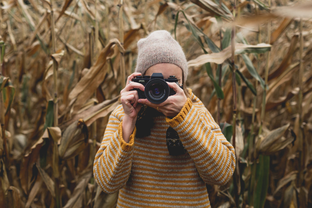 autumn photographer taking picture