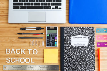 back to school knolling flatlay