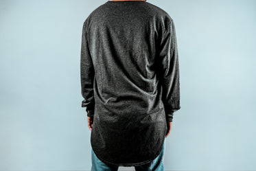 back view mens grey long sleeve