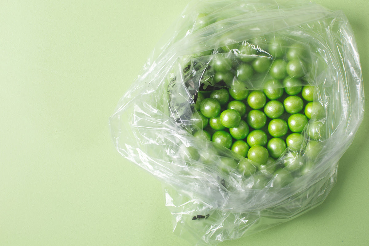 bag of green candy gumballs
