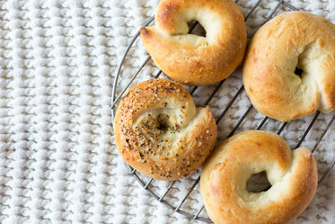 bagels on wire rack