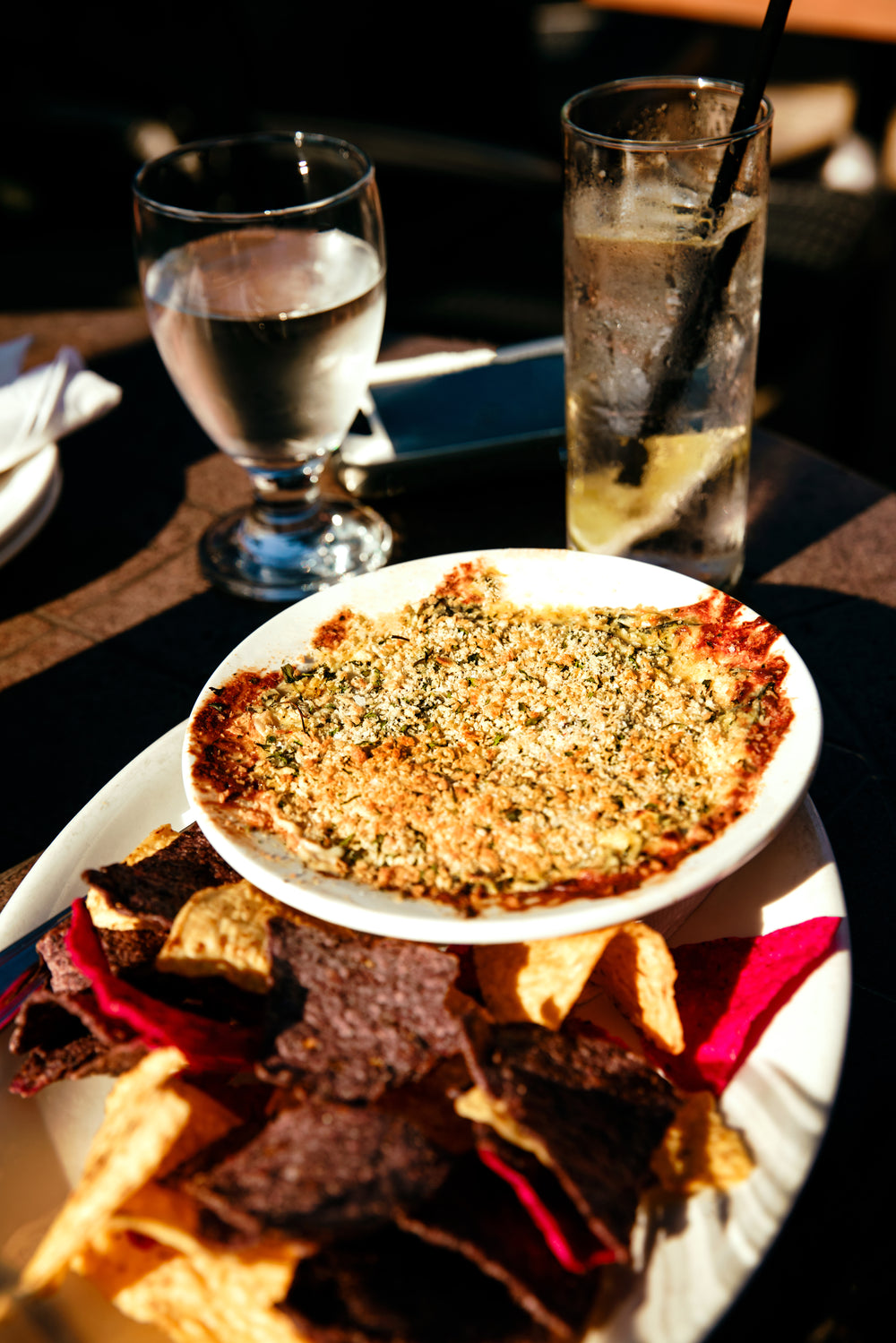 baked dip with nachos