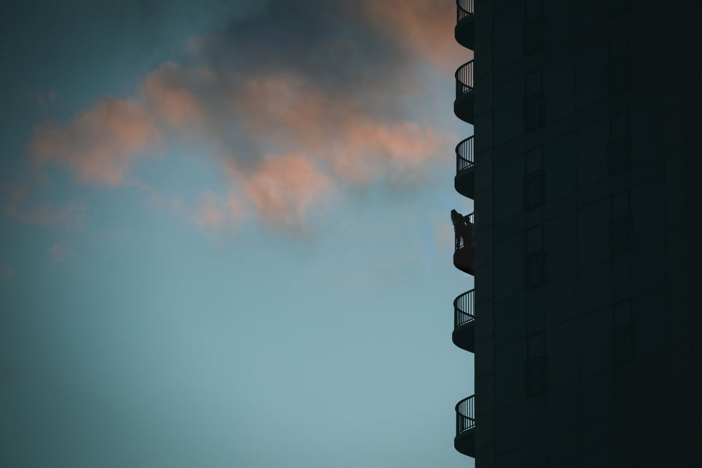 balcony fun at sunset