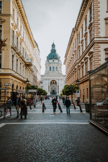 basilica view down pedestrian street