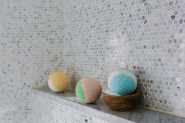 three bath bombs