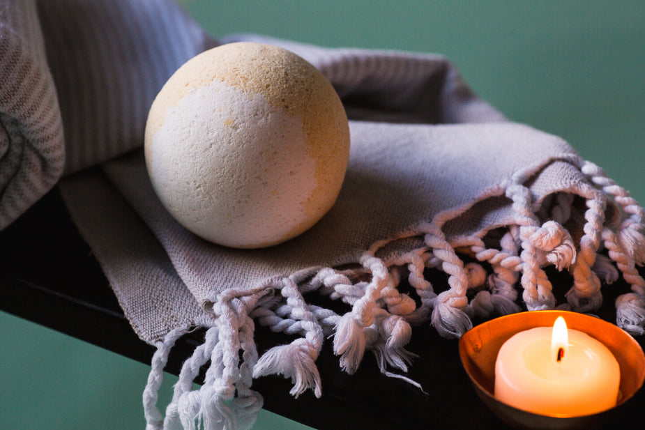 Picture of Bath Bomb And Candle - Free Stock Photo