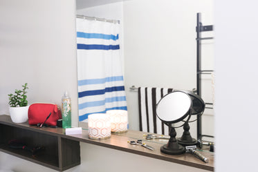 bathroom shelving mirror